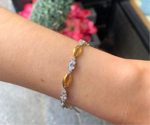 Silver gold plated bracelet