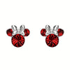Disney Silver Minnie Mouse Birthstone Earrings July