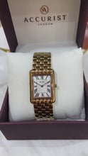 Load and play video in Gallery viewer, Accurist gold rectangular watch
