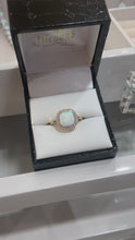 Load and play video in Gallery viewer, 9ct gold opal cz square ring
