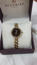 Load and play video in Gallery viewer, Round black dial Accurist ladies watch
