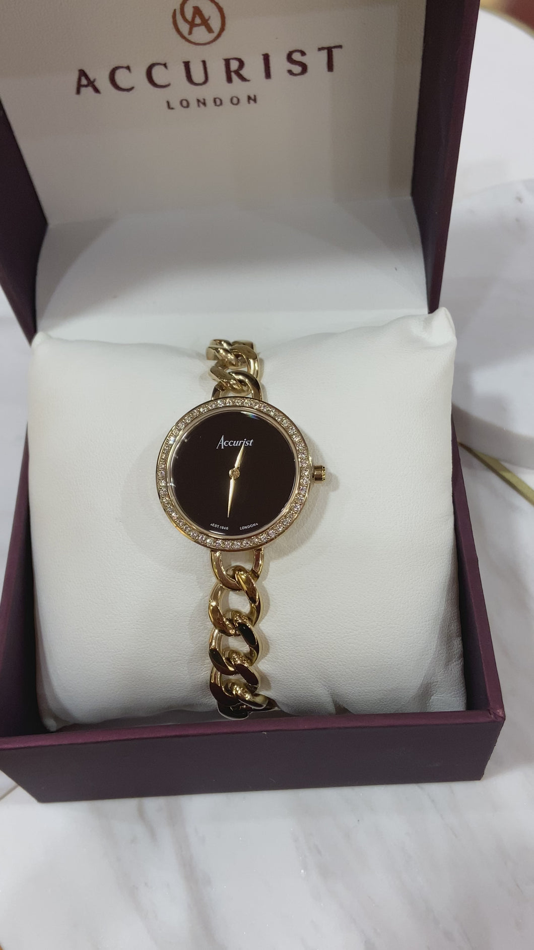 Round black dial Accurist ladies watch