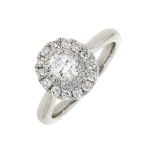 Load image into Gallery viewer, Ladies Platinum Oval 2 Row Halo Diamond Engagement Ring
