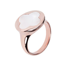 Load image into Gallery viewer, Four Leaf Clover Ring Natural Gemstone Rose Gold
