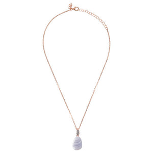 Collier Necklace with Drop Stone and Pave Pendant WSBZ01647BLA