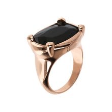 Load image into Gallery viewer, Queen Ring in Golden Rosé with Black Onyx

