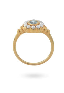 Gold plated pearl ring