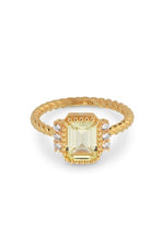 Load image into Gallery viewer, Gold plated ring with clear and coloured stones
