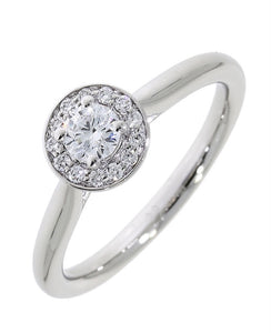 Ladies Platinum Round Halo Diamond Engagement Ring
