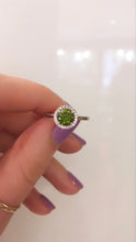 Load image into Gallery viewer, Silver CZ &amp; Peridot Fancy Soiltaire Ring

