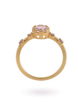 Load image into Gallery viewer, Gold plated pink stone ring
