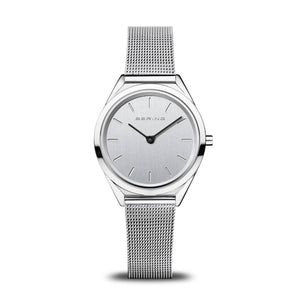Silver mesh strap watch
