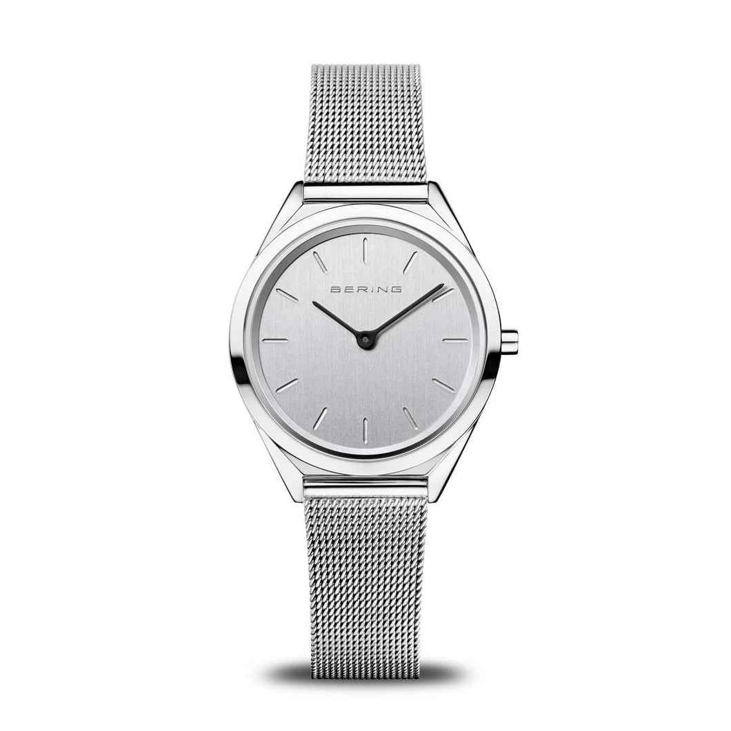 Silver mesh strap watch