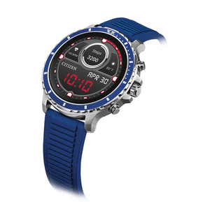 Citizen CZ Smart Full Colour Touchscreen Steel Case Blue Silicone Strap Watch MX0001-12X