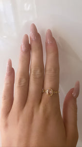 Gold plated pink stone ring