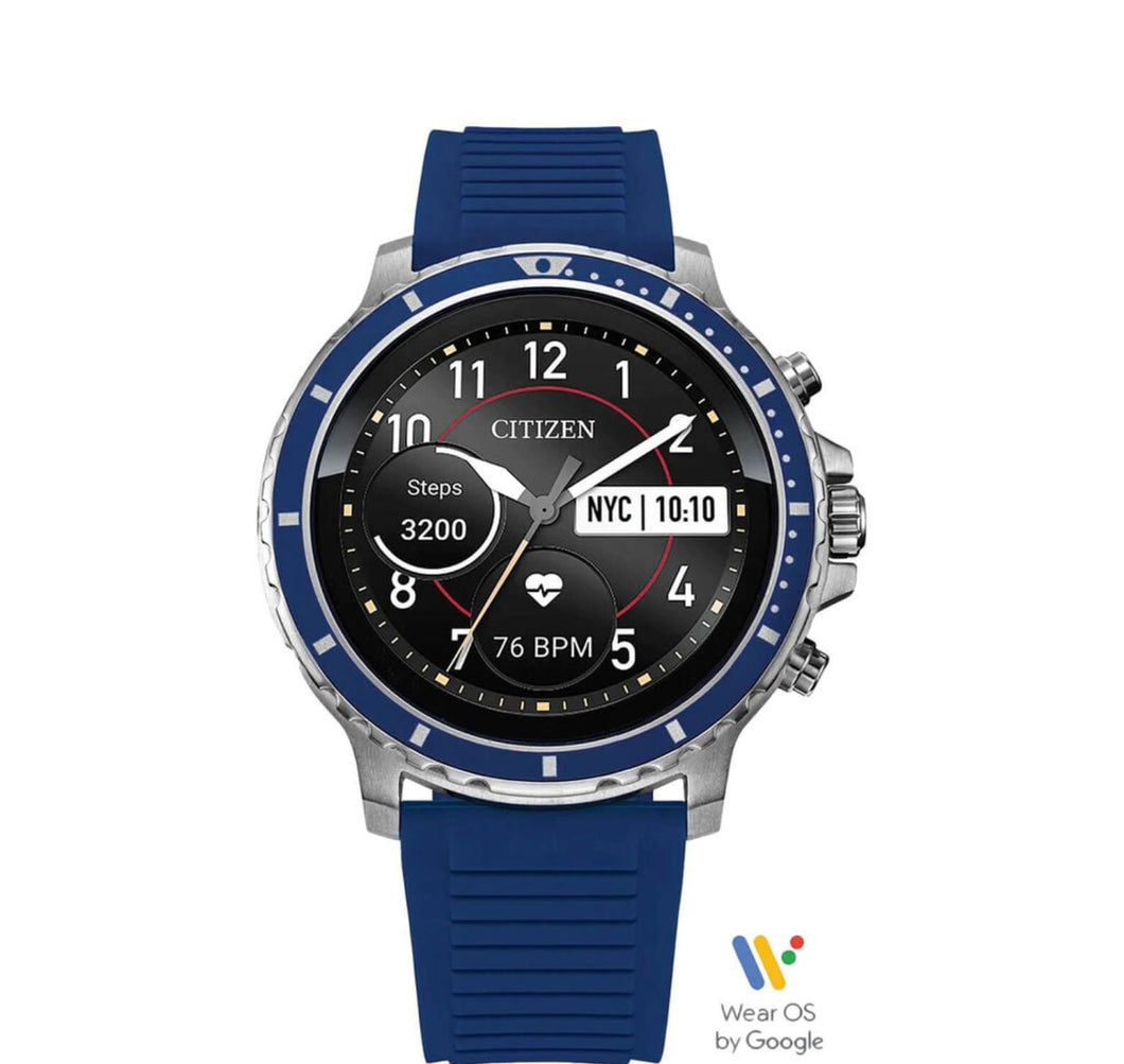 Citizen CZ Smart Full Colour Touchscreen Steel Case Blue Silicone Strap Watch MX0001-12X