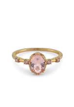 Load image into Gallery viewer, Gold plated pink stone ring
