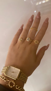 Gold plated colour stone ring