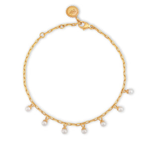 Bracelet with thin Chain and Pearls
