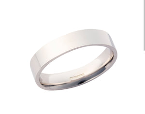 9ct white gold Gents Plain ring w96