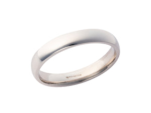 9ct white gold Gents Plain Ring W82